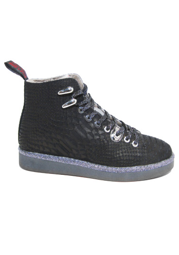 detail Nis 2119100/16 Polacchino Pelle Stamp Black