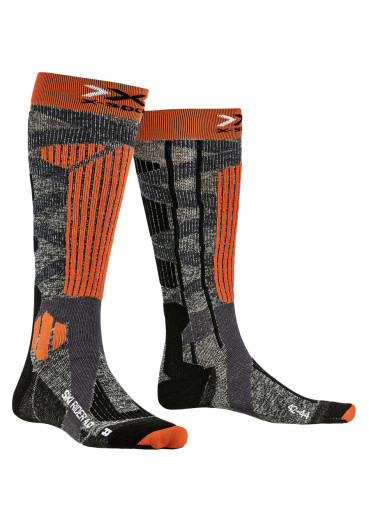 detail Pánské podkolenky X-SOCKS® Ski Rider 4.0 Stone Grey Melange/X-Orange