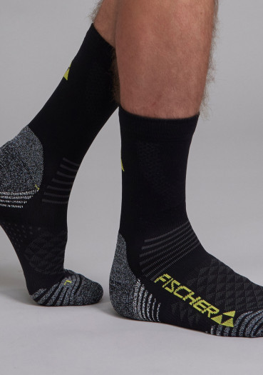 detail Ponožky Fischer XC Short Black/Yellow