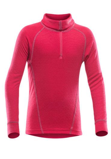 detail Dívčí triko DEVOLD DUO ACTIVE JUNIOR ZIP NECK