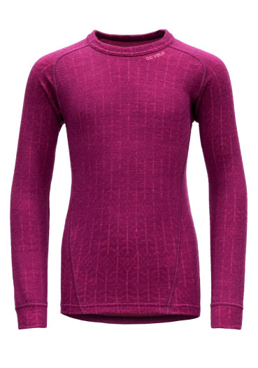 detail Dětské triko Devold Active Junior Shirt Plum
