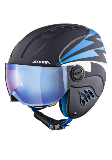 detail Dětská lyžařská helma Alpina Carat LE Visor HM Blue