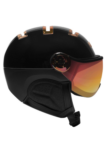 detail Lyžařská helma Kask SHE00060 Visor PIUMA R CHROME Black/pink gold