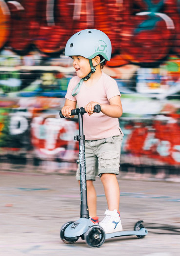 detail Dětská helma Scootandride Ocelově modrá S/M