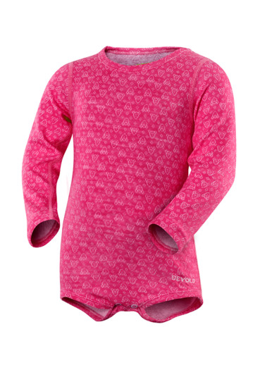 detail Dětské funkční body Devold Active Baby Body Cerise