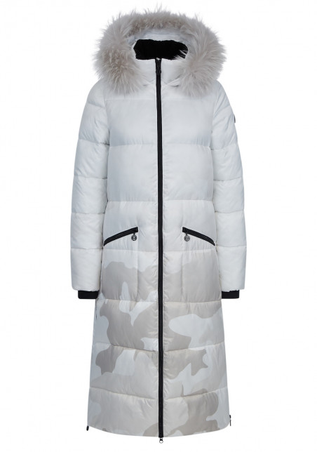 detail Dámský kabát Sportalm s kožešinou White 165102071401