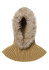 detail Kapuce s kožichem Goldbergh Naomi Hooded Scarf Faux Border Caramello