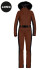detail Dámská kombinéza Goldbergh Parry Long Ski Suit Faux Border Deep Mocha