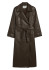 detail APPARIS Lana Sans Leather Trench Coat Deep Brown