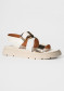náhled Nis MIRANDA/1 Sandalo Pelle/Fibbia Off-White/Oro