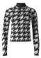 náhled Perfect Moment 1/4 Zip Jacquard Baselayer Top 1740 B/W Houndstooth
