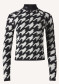 náhled Perfect Moment 1/4 Zip Jacquard Baselayer Top 1740 B/W Houndstooth