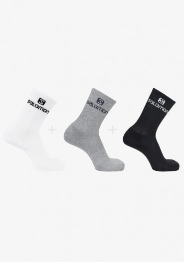 detail Ponožky SALOMON EVERYDAY CREW 3-PACK WHITE/ALLOY/BLACK