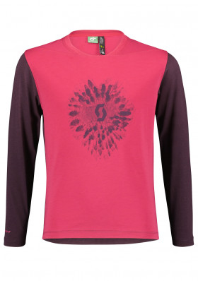 Dětské cyklistické triko Scott Shirt Jr Trail 20 DRI LS Carmine Pink/Dark Purple