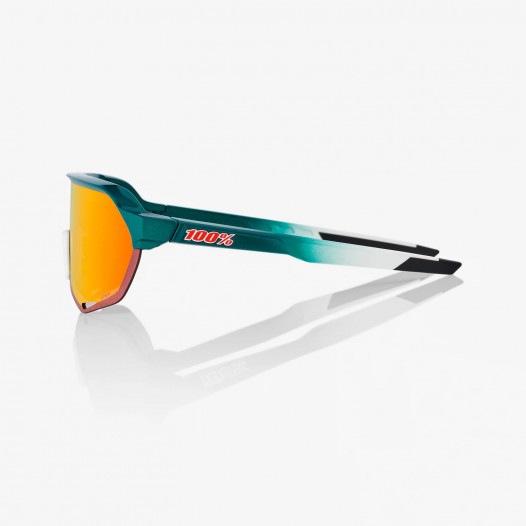 detail Sluneční brýle 100% S2 - Gloss Metallic Bora / Matte White - HiPER Red Multilayer Mirror Lens