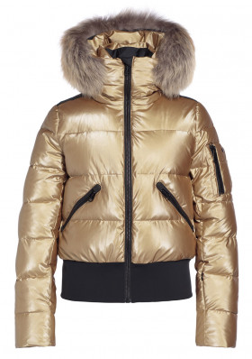 Dámská zimní bunda Goldbergh Bombardino Jacket Real Fur Gold