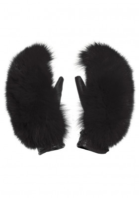 Dámské rukavice Goldbergh Hando Mittens Real Raccoon Fur Black