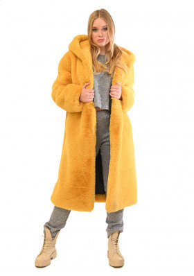 High Society Molly faux fur coat Ocra