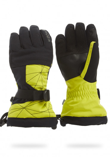 detail Dětské rukavice Spyder Boys Overweb Yellow/Black