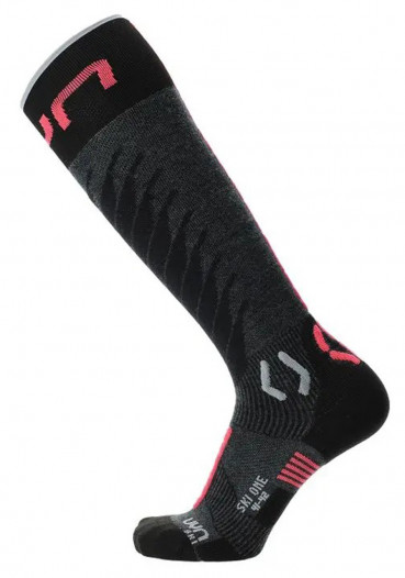 detail UYN Lady Ski One Merino socks Anthracite/Pink G048