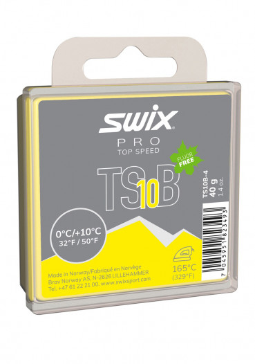 detail Skluzný vosk Swix TS10B-4 Top Speed B,žlutý,0°C/+10°C,40g