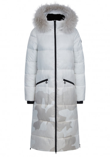 detail Dámský kabát Sportalm s kožešinou White 165102071401