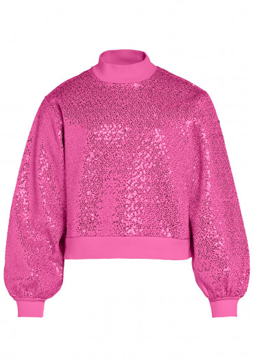 detail Dámská mikina Goldbergh Lola Round Neck Sweater Passion Pink