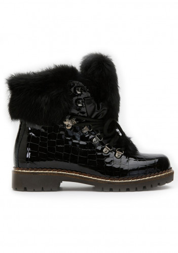 Dámské zimní boty Nis 1515404/A Scarponcino Pelle Vittelo Black