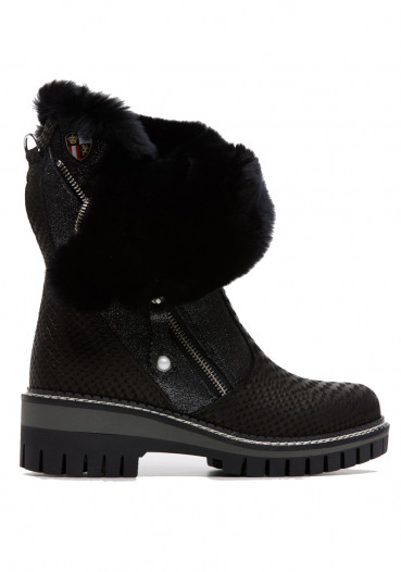 detail Dámské zimní boty Nis 2015457/1 Scarponcino Zip Pelle St. Rettile Bk/Rex