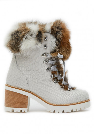 detail Dámské zimní boty Nis 2015471/1 Scarponcino Pelle St.Rettile Latte/Lapin