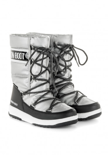 detail Dětské zimní boty MOON BOOT JR GIRL QUILTED WP silver / black
