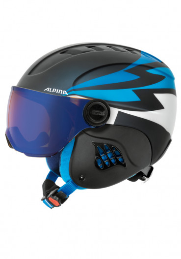 detail Dětská lyžařská helma Alpina Carat LE Visor HM Blue