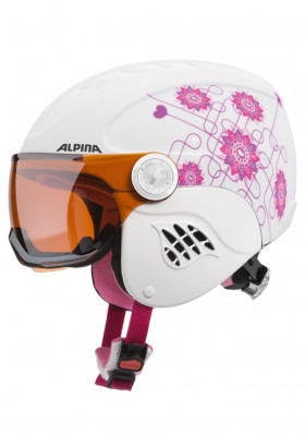 Dětská lyžařská helma Alpina Carat Visor Whi/Pin