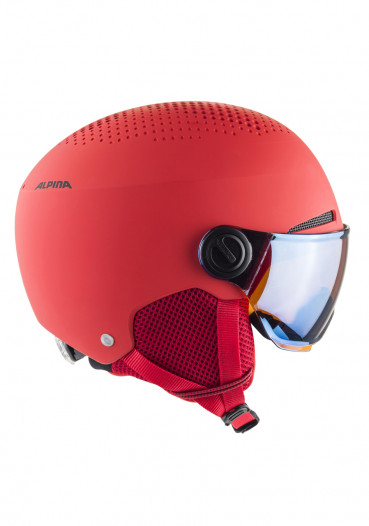 detail Dětská lyžařská helma ALPINA ZUPO VISOR,A9229.60 RED MATT