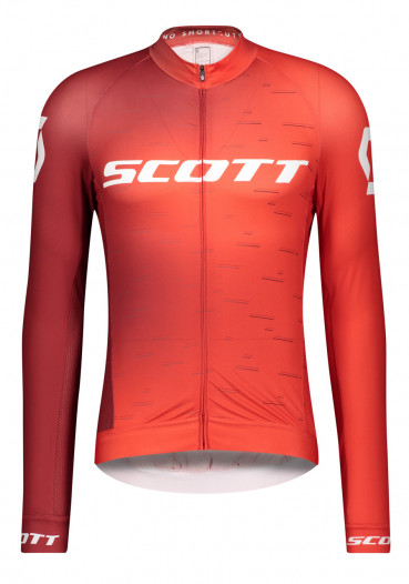 detail Pánský cyklistický dres Scott Shirt M's RC Pro l/sl Fier Rd/Whte