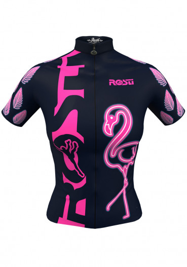 detail Cyklistický dres Rosti Flamingo lady dres Black/Pink
