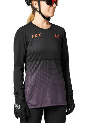 Dámský cyklistický dres Fox W Flexair Ls Jersey Black/Purple