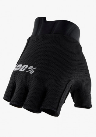 detail Cyklo rukavice 100% EXCEEDA Gel Short Finger Gloves Solid Black